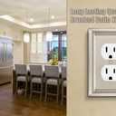 Henne Bery Sunken Pearls Heavy Duty Decorative Wall Plate Switch Plate Outlet Cover (Single Duplex, 2 Pack, Satin Nickel)