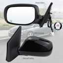 Left Driver Side Mirror Compatible With 2009 2010 2011 2012 2013 Toyota Corolla With Power Glass Manual Folding Heated Black Replace#8790902A81(5Pins）