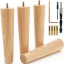Premium Ash Wood Furniture Legs (Full Install Kit) - Pick Your Size and Color (8 Inches)