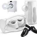 Shoe Washing Machine Bag 2pcs-Reusable Laundry Shoe Bag with Hidden Zipper, 360 Deep Protective XXL Cleaning Bags for Washer and DryerShoe Trees for Sneakers Tennis- Home Travel Essentials, White