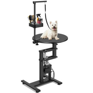 Garvee 24" Electric Dog Grooming Table, Adjustable Overhead Arm Dog Grooming Table, Rotating Desktop Pet Grooming Table, Suitable for Household Dogs, Non-Slip Table, Black
GARVEE Electric Pet Grooming Table