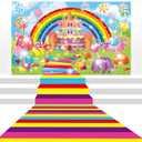 Candyland Party Decorations Colorful Polyester Carpet Runner Candyland Backdrop Sweet Candy Land Princess Road Banner for Outdoor Home Decor Candy Runway Rug Candy Land Themed Birthday Party Supplies