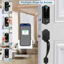 Fingerprint Smart Door Lock for Front Door with Handle Set, App Control, Keyless Entry Keyless Deadbolt, Digital Electronic Touchscreen Keypad, Auto Lock, Easy to Install, Black