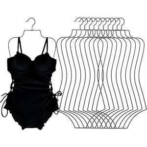 Body Shape Swimsuit Bikini Hanger Wire Display Hangers for Lingerie Bathing Suits Swimwear Clothes Coat (10, Black), 42cm 16.5 inch