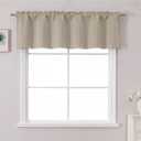 Chyhomenyc Biscotti Beige Blackout Valance for Window - Room Darkening Short Curtain for Bathroom, Rod Pocket Privacy Small Window Treatment Valance for Basement RV Bunk, 60Wx14L, 1 Piece