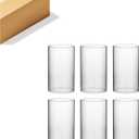 WGVI Clear Hurricane Candle Holder Sleeve, Wide 3.5", Height 6", 6 Pieces, Hurricane Vase, Glass Cylinder Open Ended Chimney Shade Tube For Pillar and Tapered Candleholder, Flame Cover.