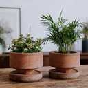 Yungyan 2 Set 6'' Rustic Terracotta Plant Pot with Drainage Saucer Vintage Breathable Clay Planter Farmhouse Flower Pot Distressed Finish for Flower Succulent Modern Home Garden Decor(Aged)