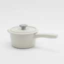 Enameled Cast Iron Dutch Oven Pot with Lid, 3 Quart Shallow Dutch Oven, Oven Safe up to 500 F, Suitable for Bread Baking, Braising, Roasting, Stews, White