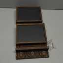 Rustic 2-Slot Mail Sorter Organizer for Wall with Chalkboard Surface & 3 Double Key Hooks - Wooden Wall Mount Mail Holder Organizer  Wall Dcor for Entryway Made of Paulownia Wood - Rustic Brown