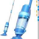 Pool Vacuum for Above Ground Pool, 1427 GPH Powerful Stable Suction, Telescopic Pole up to 90.7", 1H Runtime, Cordless Pool Vacuum for Inground Pools, Extra-Large Filter, Ideal for Leaves/Sand/Debris