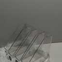 mDesign Plastic Slim Vertical File Folder Storage Organizer Bin with Handle, Hold Notebooks, Binders, Envelopes, Magazines for Home Office, Work Desktops, Ligne Collection, 4 Pack, Clear