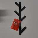 RRG Vertical Coat Rack Wall Mounted 16 Inch, Metal Modern Wall Coat Tree for Hats, Jackets, Bags, Entryway Bedroom (Height 16") (Black)