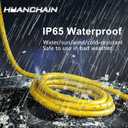 HUANCHAIN 50 ft 14/3 Gauge Heavy Duty Outdoor Extension Cord Waterproof with Lighted, Flexible Cold Weather 3 Prong Electric Cord Outside, 15A 1875W 125V 14AWG SJTW, Yellow, ETL Listed
