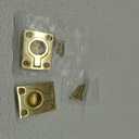 QCAA Solid Brass Flush Ring Pull, 36.5 x45 mm, Polished Brass US3, Made in Taiwan, 2 Pack