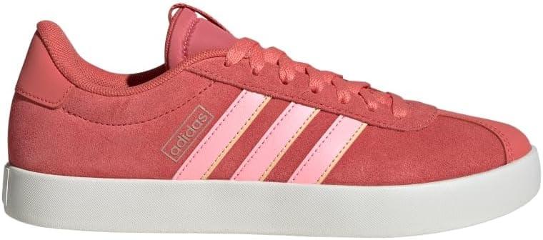adidas Women's VL Court 3.0 Sneaker, Preloved Scarlet/ Pink Spark/ Almost Yellow, 7.5