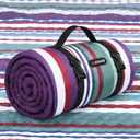 HX&OD Large Picnic Blanket Outdoor 80x60 Waterproof Picnic Mat Foldable 3-Layer Camping Blanket Portable with Carry Strap Park Blanket for Grass(Red)