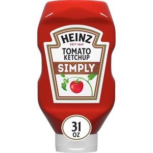 Heinz Simply Tomato Ketchup with No Artificial Sweeteners, 31 oz Bottle BBD: 05 FEB 27