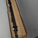 Heavy Duty Curtain Rods, 1 1/8 Inch Diameter Single Curtain Rod 72-144Inch(6-12ft) Extendable Length with End Caps Adjustable Modern Brackets-Matte Black