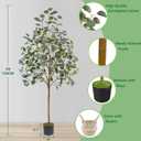 Warmplants Artificial Eucalyptus Tree, 5ft Tall Mordern Fake Eucalyptus Plant with Basket, Green Silk Leaves Perfect Faux Trees for Home Office Livingroom Floor Decor Indoor Outdoor