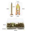 200Pcs Self Drilling Drywall Anchors with Screws Kit, 100Pcs M12x30mm Sheetrock Anchors with 100Pcs M4x30mm Screws, No Drill Needed, Hold 66LB for Wall Hanging