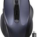 Wireless Mouse for Laptop, 2.4GHz Computer Mouse with USB-A Port &USB-C Adapter, Cordless Office Mice with 6 Buttons & 3 Level DPI for Small to Medium Hands, Work with PC, Desktop, Tablet - M21