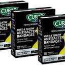 CURAD Performance Series IRONMAN Antibacterial Bandages, Extreme Hold Adhesive Technology, Knee & Elbow 3 inches x 3 inches, 10 Count, Ideal for Cuts, Scrapes, Sports, and Active Lifestyles, Pack of 3