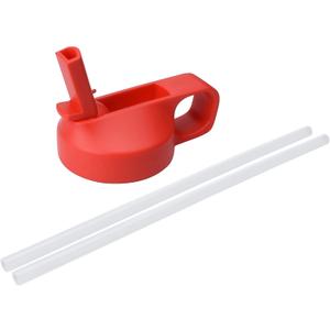 HYDRO CELL Sports Cap w/Straw for Wide Mouth Water Bottles - BPA Free Flip Spout Replacement Lid - 64 oz, 40 oz, 32 oz, 24 oz, 18 oz, 14 oz. Sports Top Accessories (Red Sports Cap, 14oz-40oz)