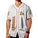 fat mummy Cute Alien Baseball Jersey, Movie Character Jersey Button Down Shirt, Birthday Gifts for Cartoon Lovers (White, XXXL)