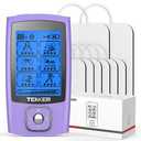 TENKER TENS Unit Muscle Stimulator, 24 Modes TENS EMS Machine for Pain Relief Therapy/Pain Management, Rechargeable Electronic Pulse Massager with 2"x2" and 2"x4" TENS Unit Electrode Pads