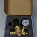 RVGUARD RV Water Pressure Regulator Valve With An Adjustable Knob, Tool-Free, CSA Approved, Lead-Free Brass Water Pressure Reducer with Gauge and Inlet Screen Filter for RV Camper Travel Trailer