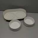 Elevated Ceramic Dog Bowl Set - Double Dog Feeding Bowls with Stand Splash Proof - Raised Dishes for Food and Water - Ideal for Small to Medium Dogs - 2 x 850 ml - 28.74 oz