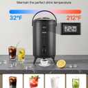 VEVOR Insulated Beverage Dispenser, 3.2 Gal/12L Stainless Steel Thermal Drink Server with Spigot & Temp Display, Suitable for Hot and Cold Drinks, for Tea Coffee Water in Cafes & Restaurants, Black