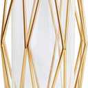 Gold Vase Decorations for Living Room Glass Vase with Metal Rack Stand, Home Decor Flower Vase as Wedding Home Office Centerpiece (Small(22cm))