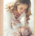 16x16 Frame Natural Woodgrain,Rustic 16x16 Picture Frame Beige, Art Pic Hanging Poster Frame, 16 by 16 Gallery Family Concert Portrait Photo Frame Anniversary/Birthday/Wedding/Thank you/Christmas Gift, 16x16in
