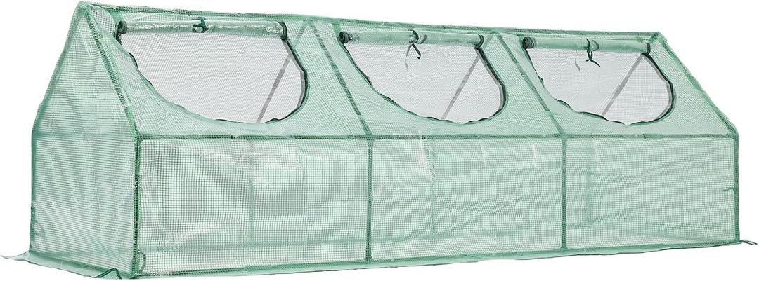 BPS 9x3x3 FT 3-in-1 Mini Greenhouse Kit, Small Greenhouse with Triple-Layer Window for All-Season Vegetable and Plant Growing