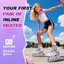 2PM SPORTS Torinx Inline Skates for Kids Boys Girls with Light Up Wheels, Adjustable Kids Roller Skates Blades for Adults Men Women Beginners, F Violet, Large - Youth (4-7 US)
