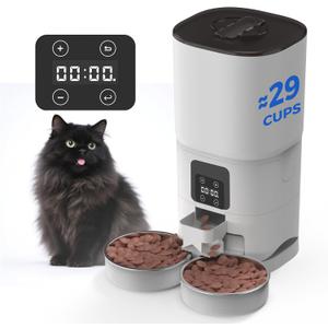 PAPIFEED 6L Automatic Cat Feeder for 2 Cats - 2.4G WiFi Timed Auto Feeder with APP Control, Cat Food Dispenser for Multiple Cats, Detachable for Easy