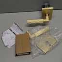 Mega Handles Ridge Privacy Door Handle - 1 Pack Interior Reversible Gold Door Handle, Heavy Duty Bed & Bath Door Handles with Privacy Door Lock, Fits All Standard Doors - Satin Brass