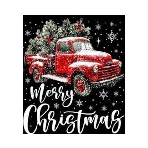  Little Red Truck Hauling a Christmas Tree Medium