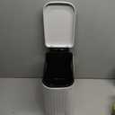 TrashAid Slim Bathroom Trash Can with Lid Soft Close, 6 Liter/1.6 Gallon Stainless Steel Small Garbage Can with Removable Inner Bucket, Step Pedal, Slim Wastebasket for Toilet, Office, Bedroom, White