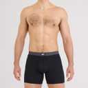 SAXX Underwear Co. Men's Core Cotton Boxer Brief with Fly, Pouch, 3-Pack (Black, M)