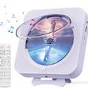 MICOCIOUS Portable CD Player with Bluetooth Desktop CD Player for Home CD Music Players with Remote Control,Timer,Built-in Dual Speakers with LED Display Home Audio Boombox FM Radio (Purple)