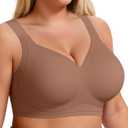 Bras for Women Supportive Wireless Push Up Bra Full Coverage No Underwire Seamless Plus Size for Older Women 3XL