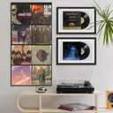 ALSLEA Vinyl Record Display Rack - 8 Pocket Clear Window Organizer for 12" LP Covers, Oxford Fabric with Black Border, Professional Wall Mount