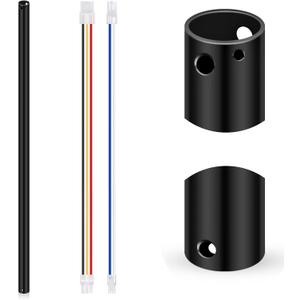 VIHOSE 36 Inch Ceiling Fan Downrod with Extension Cord 3 ft Black Downrod for Ceiling Fan 1 Inch Outside Diameter Not Threaded Suitable for a Wide Range of Fans