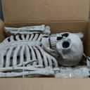JOYIN 6.9 FT Halloween Posable Life Size Skeleton, Full Body Realistic Skeleton Bones with Movable Joints for Halloween Indoor Outdoor Party Decoration, Spooky Scene Props, Haunted House Decor (White)