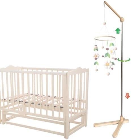 Crib Mobile Wooden Arm, Suitable for All Cribs 100% Natural Larch Hanger Nusery Decor Baby Room Safe Holder(Mobile is not Included (Standing Arm Pro)