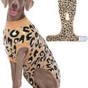 Kuoser Dog Recovery Suit for Dogs After Surgery,Professional Surgical Onesie for Female Male Dogs Spay Neuter,Soft Dog Surgery Suit Bodysuit for Abdominal Wounds Skin Disease,Coffee Leopard XL (X-Large (Back: 20.1" - 24.8"; Weight: 42 - 75LB))