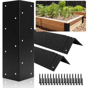 8 PCS Raised Garden Bed Corner Brackets for 10"-24" Height Wood Frame Bed,Metal Raised Bed Corner Brackets 11" x 3" x 3" ,Raised Bed Corners Connectors for Vegetable Flower Planter Garden.