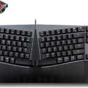 Perixx PERIBOARD-335RD Wired Ergonomic Mechanical Compact Keyboard - Low-Profile Red Linear Switches - Programmable Feature with Macro Keys - Compatible with Windows and Mac OS X - US English